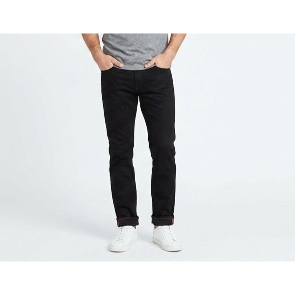 Uniqlo Mens Stretch Selvedge Slim Fit Jeans Black 30x34 Tag (Measures 29x29) EUC
